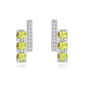 925 Sterling Silver Natural Gemstone Stud Earrings 40100006 925 Sterling Silver Natural Gemstone Stud Earrings 40100006