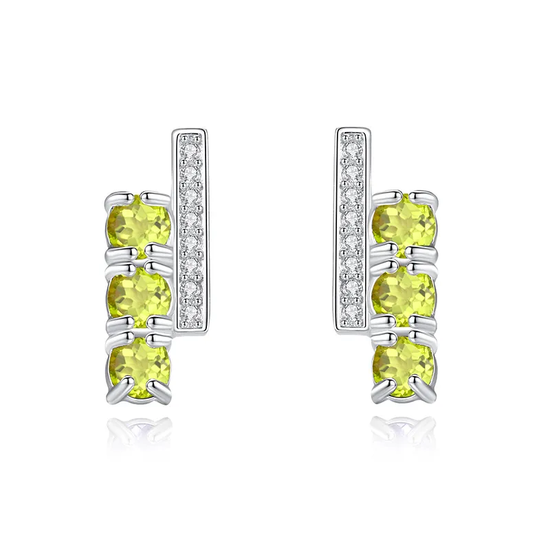 925 Sterling Silver Natural Gemstone Stud Earrings 40100006 925 Sterling Silver Natural Gemstone Stud Earrings 40100006