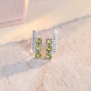 925 Sterling Silver Natural Gemstone Stud Earrings 40100006 925 Sterling Silver Natural Gemstone Stud Earrings 40100006