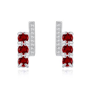 925 Sterling Silver Natural Gemstone Stud Earrings 40100006 925 Sterling Silver Natural Gemstone Stud Earrings 40100006