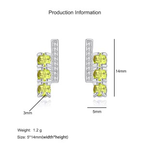 925 Sterling Silver Natural Gemstone Stud Earrings 40100006 925 Sterling Silver Natural Gemstone Stud Earrings 40100006