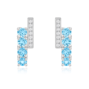 925 Sterling Silver Natural Gemstone Stud Earrings 40100006 925 Sterling Silver Natural Gemstone Stud Earrings 40100006