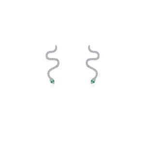 925 Sterling Silver Zirconia Snake Stud Earring 40200105