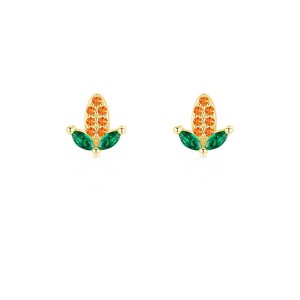 Kids 925 Silver Zirconia Corn Stud Earring 40200110