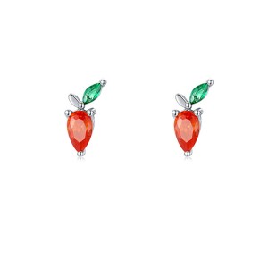Kids 925 Silver Zirconia Carrot Stud Earring 40200113