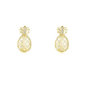 Kids 925 Silver Zirconia Pineapple Stud Earring 40200117