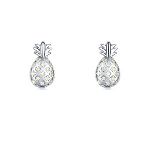 Kids 925 Silver Zirconia Pineapple Stud Earring 40200117