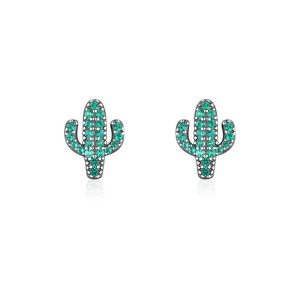 Kids 925 Silver Zirconia Cactus Stud Earring 40200118