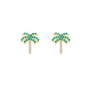 Kids 925 Silver Zirconia Coconut Tree Stud Earring 40200120