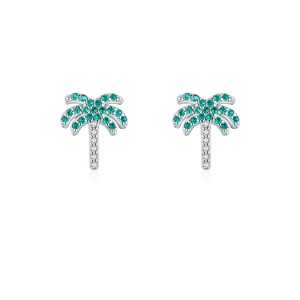 Kids 925 Silver Zirconia Coconut Tree Stud Earring 40200120