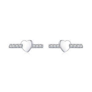 925 Sterling Silver Zirconia Heart Earrings 40200171