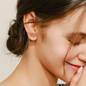 925 Sterling Silver Turquoise Infinity Stud Earrings 40200182