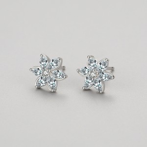Sterling Silver Zirconia Star Stud Earrings 40200197
