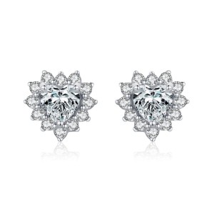 Sterling Silver Sparkle Zirconia Heart Stud Earrings 40200199 Sterling Silver Sparkle Zirconia Heart Stud Earrings 40200199