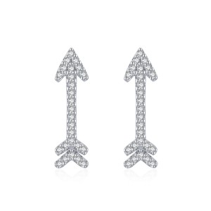 Sterling Silver Zirconia Love Arrow Stud Earrings 40200202 Sterling Silver Zirconia Love Arrow Stud Earrings 40200202