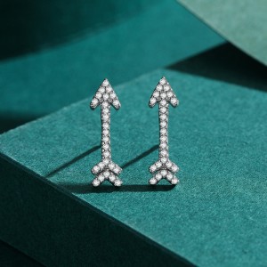 Sterling Silver Zirconia Love Arrow Stud Earrings 40200202 Sterling Silver Zirconia Love Arrow Stud Earrings 40200202
