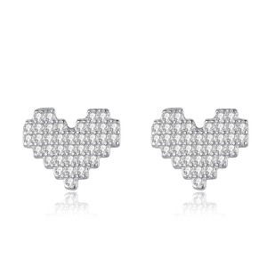 Sterling Silver Sparkle Zirconia Heart Stud Earrings 40200209 Sterling Silver Sparkle Zirconia Heart Stud Earrings 40200209