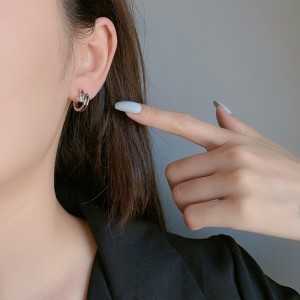 Rainbow Zirconia Nail Stud Earrings 40200228