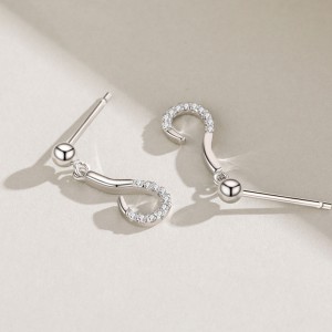 Zirconia Symbol Question Mark Stud Earring 40200233 Zirconia Symbol Question Mark Stud Earring 40200233