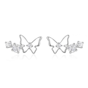 Zirconia Butterfly Stud Earring 40200236 Zirconia Butterfly Stud Earring 40200236