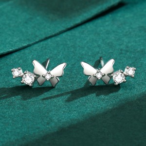 Zirconia Butterfly Stud Earring 40200236 Zirconia Butterfly Stud Earring 40200236