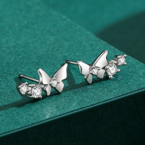 Zirconia Butterfly Stud Earring 40200236 Zirconia Butterfly Stud Earring 40200236