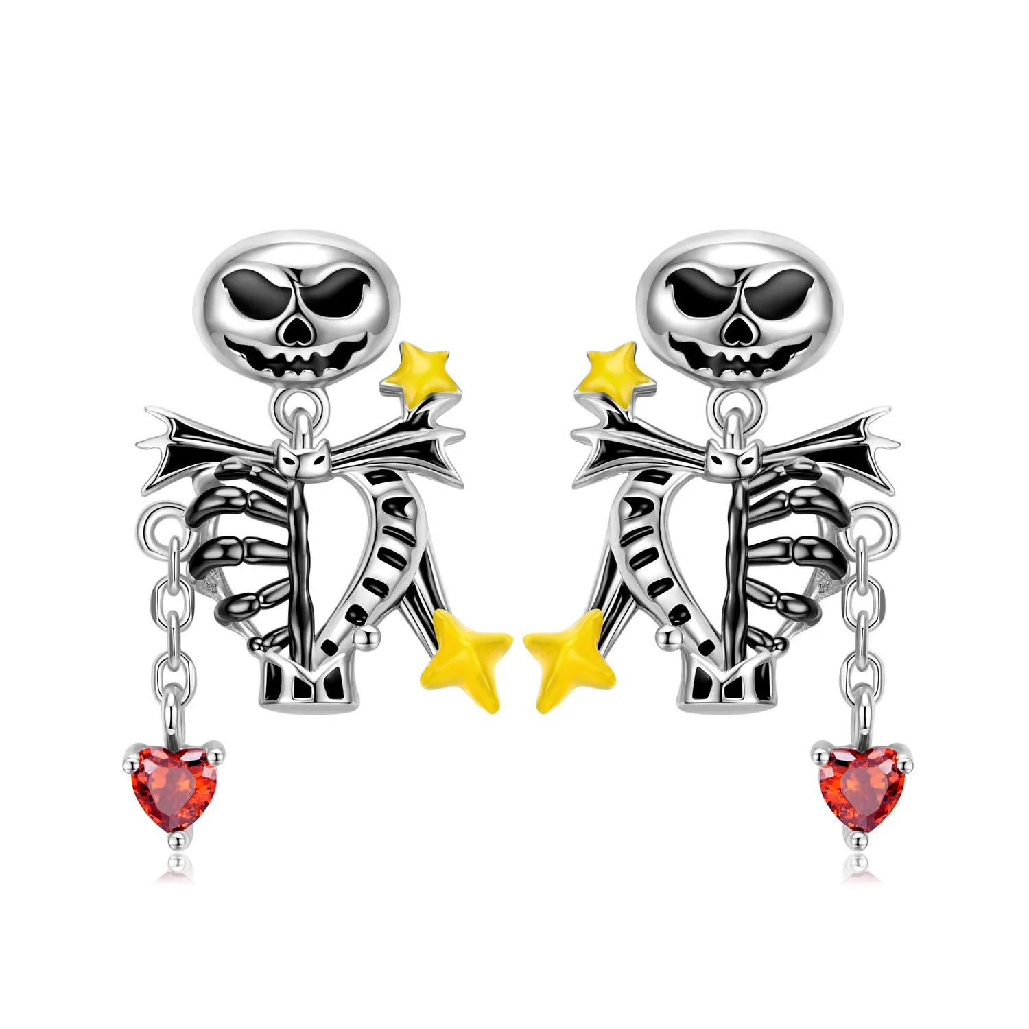 Gothic Punk Skull Claw Heart Stud Earring 40200246 Gothic Punk Skull Claw Heart Stud Earring 40200246