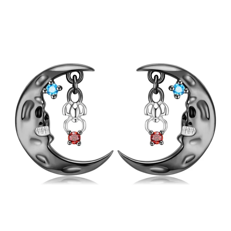 Stempunk Moon Zirconia Stud Earring 40200247