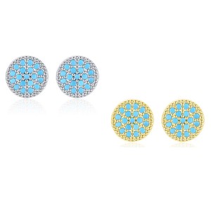 Elegant Turquoise Zirconia Stud Earring 40200251