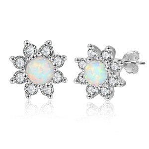Vintage Flower White Opal Stud Earring 40200257 Vintage Flower White Opal Stud Earring 40200257