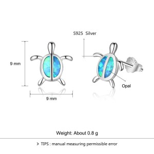 Blue Opal Turtle Stud Earring 40200259