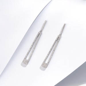 Luxury Zirconia Geometric Tassel Stud Earring 40200267 Luxury Zirconia Geometric Tassel Stud Earring 40200267