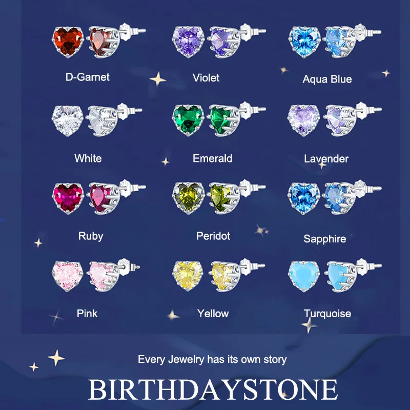 Love Heart Birthday Zirconia Stud Earring 40200269 Love Heart Birthday Zirconia Stud Earring 40200269