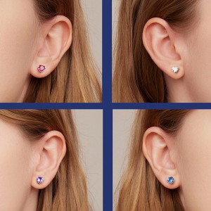 Love Heart Birthday Zirconia Stud Earring 40200269 Love Heart Birthday Zirconia Stud Earring 40200269