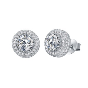 8A Round Zirconia Party Stud Earring 40200272 8A Round Zirconia Party Stud Earring 40200272