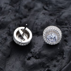 8A Round Zirconia Party Stud Earring 40200272 8A Round Zirconia Party Stud Earring 40200272
