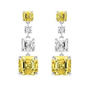 8A Square Zirconia Party Tassel Stud Earring 40200274