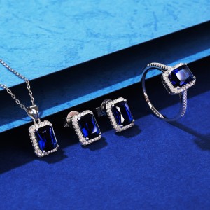 Luxury Rectangle Zirconia Party Stud Earring 40200275