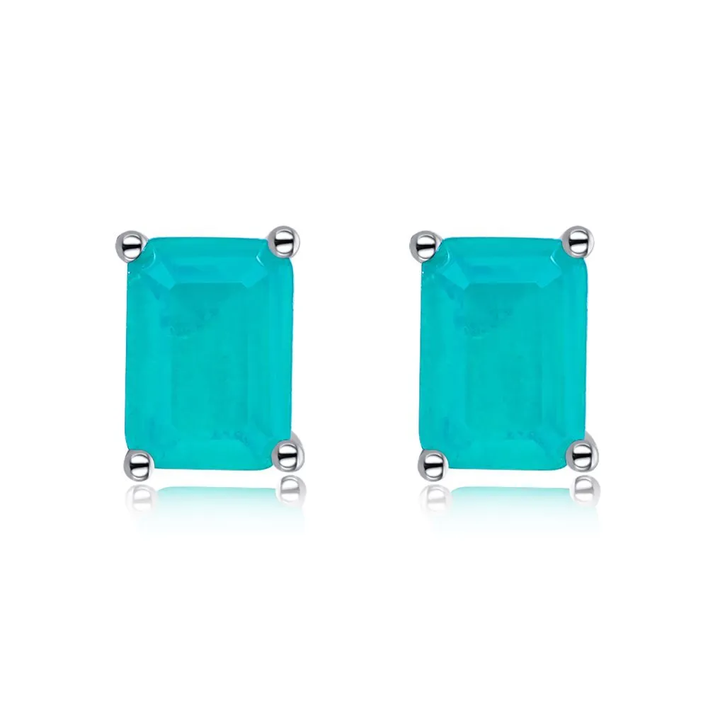 5A Rectangle Zirconia Stud Earring 40200283 5A Rectangle Zirconia Stud Earring 40200283