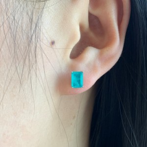5A Rectangle Zirconia Stud Earring 40200283 5A Rectangle Zirconia Stud Earring 40200283