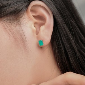 5A Rectangle Zirconia Stud Earring 40200283 5A Rectangle Zirconia Stud Earring 40200283