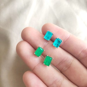5A Rectangle Zirconia Stud Earring 40200283 5A Rectangle Zirconia Stud Earring 40200283