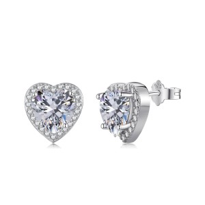 Shiny Heart Zirconia Wedding Stud Earring 40200287 Shiny Heart Zirconia Wedding Stud Earring 40200287