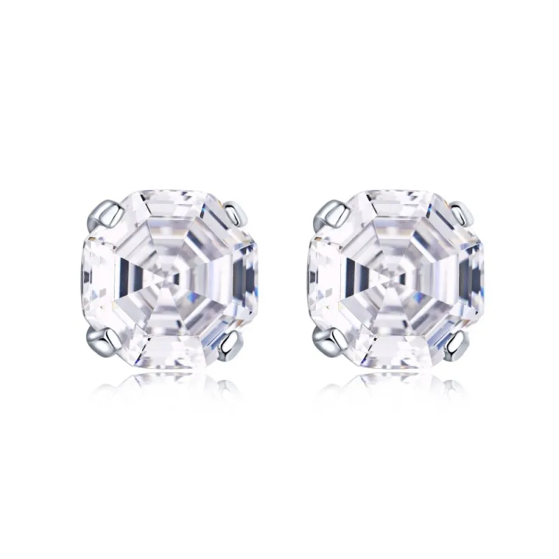 Shiny Octagon Zirconia Party Stud Earring 40200288