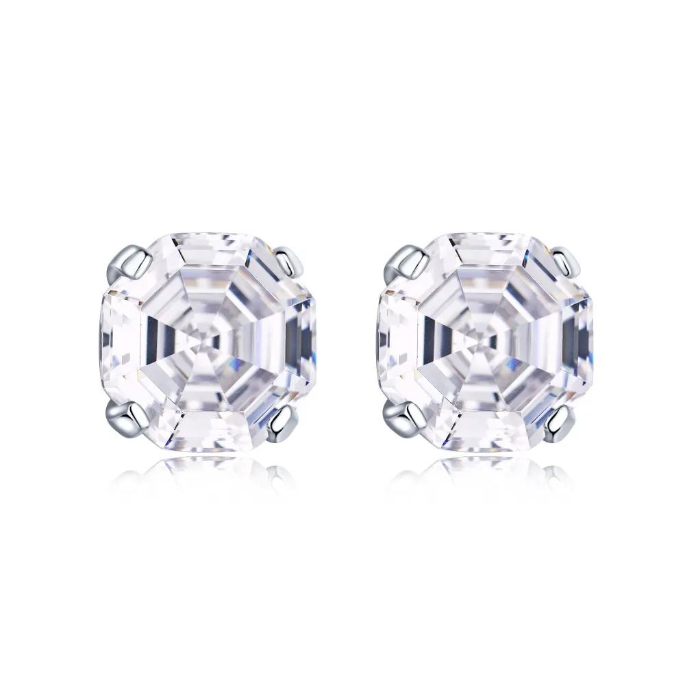 Shiny Octagon Zirconia Party Stud Earring 40200288 Shiny Octagon Zirconia Party Stud Earring 40200288