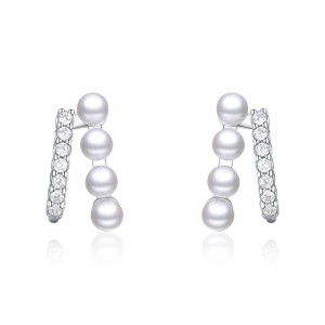 Zirconia Pearl Lines Stud Earring 40200294 Zirconia Pearl Lines Stud Earring 40200294