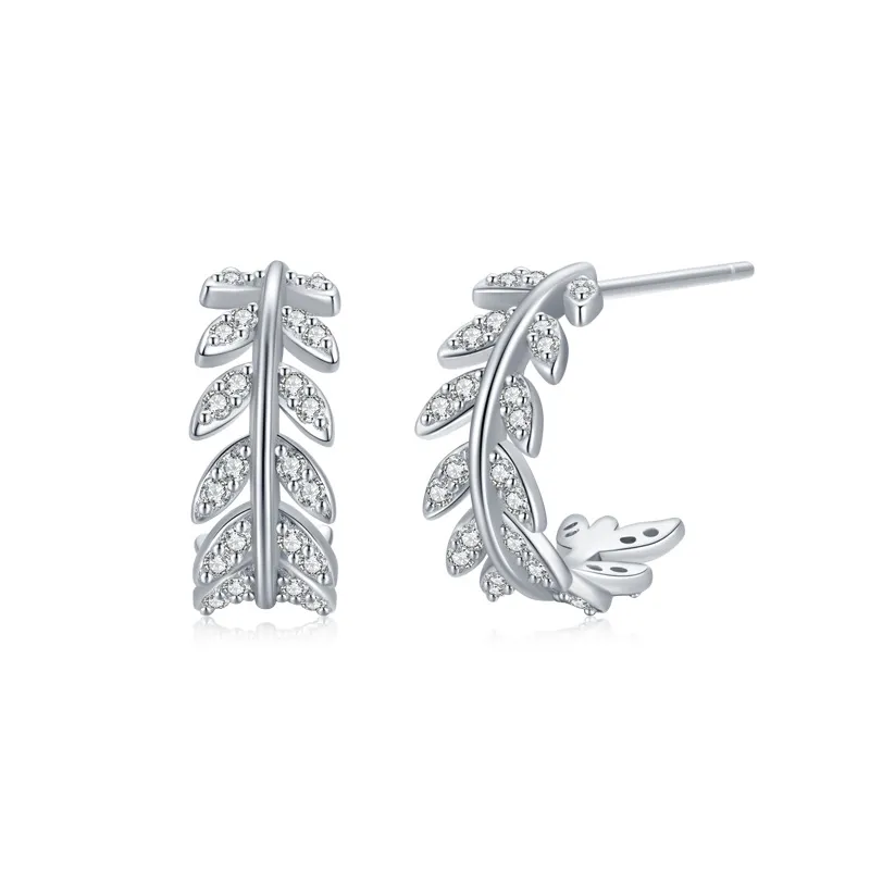 Zirconia Leaves Stud Earring 40200295 Zirconia Leaves Stud Earring 40200295