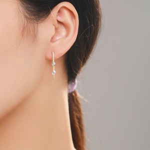 Waterdrop Zirconia Hoop Stud Earring 40200296 Waterdrop Zirconia Hoop Stud Earring 40200296