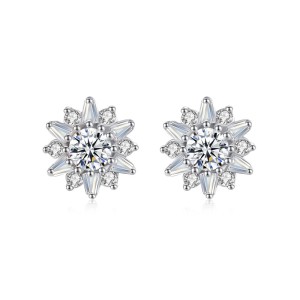 Sparkle Sunflower Zirconia Party Stud Earring 40200298