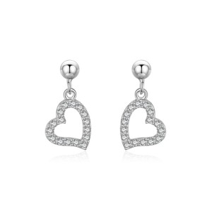 Lovely Zirconia Heart Stud Earring 40200304